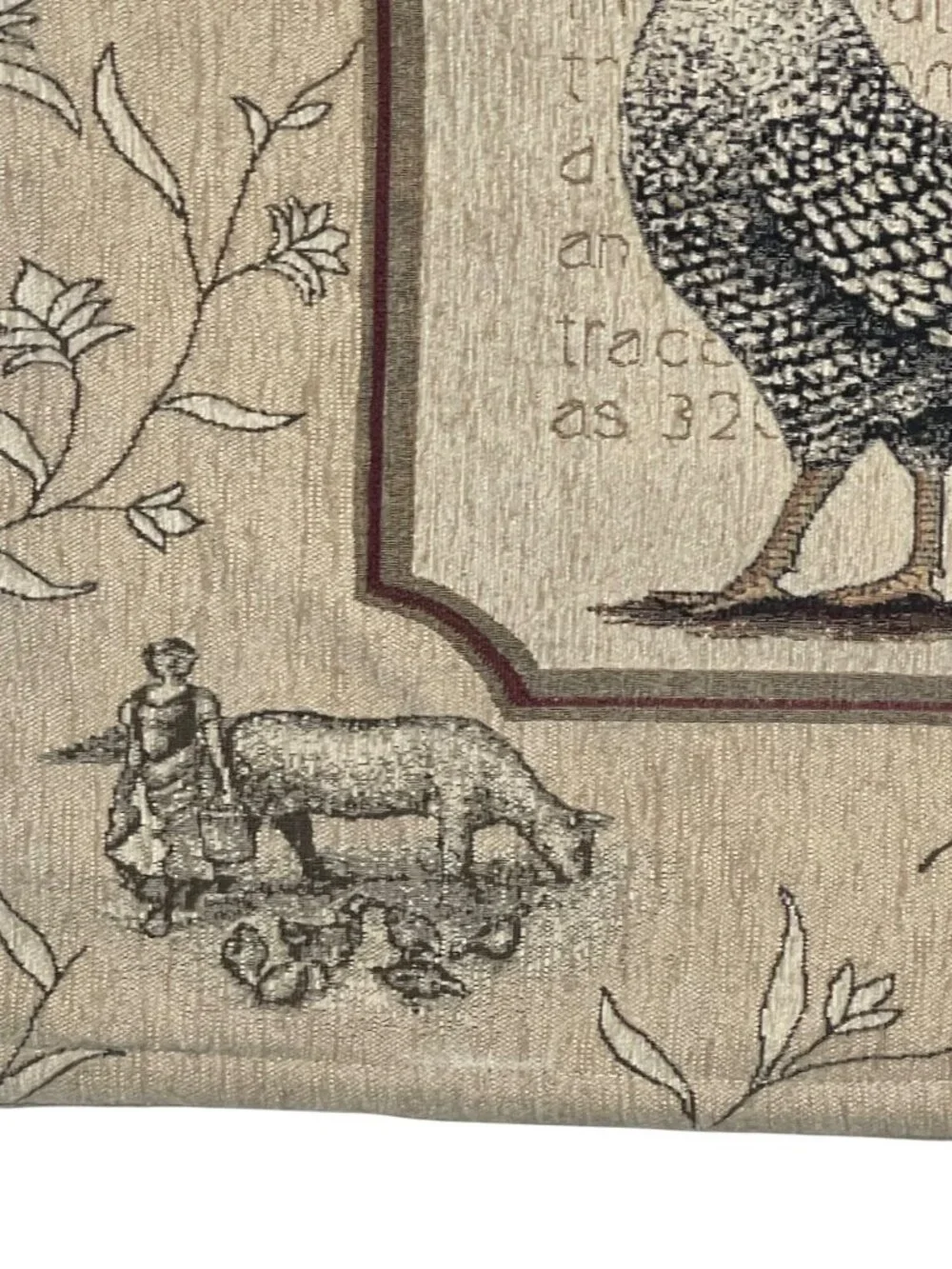 Cuckoo Maran Cockerel French Country Tapestry Wall Hanging Rustic Farmhouse